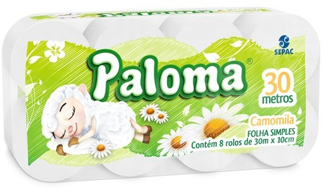 PAPEL HIG PALOMA CAMOMILA FS 8R 30M