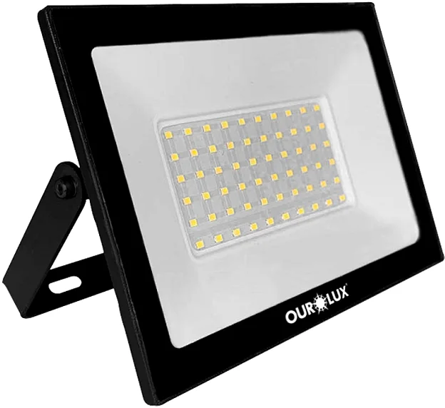 REFLETOR LED SLIM 50W BIV PRETO 6500K