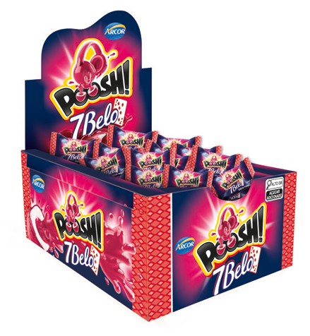 ARCOR CHICLE POOSH 7BELO FRAMBOESA
