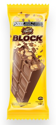 ARCOR TABLETE BLOCK CHOCOLATE AMENDOIM