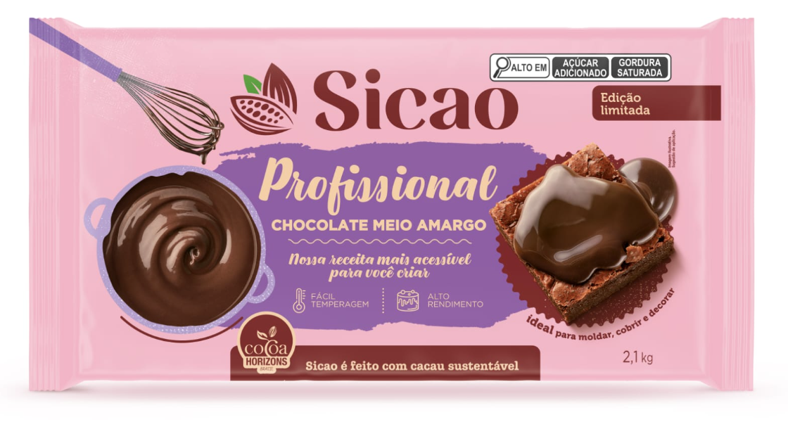 CHOCOLATE SICAO MEIO AMARGO BARRA