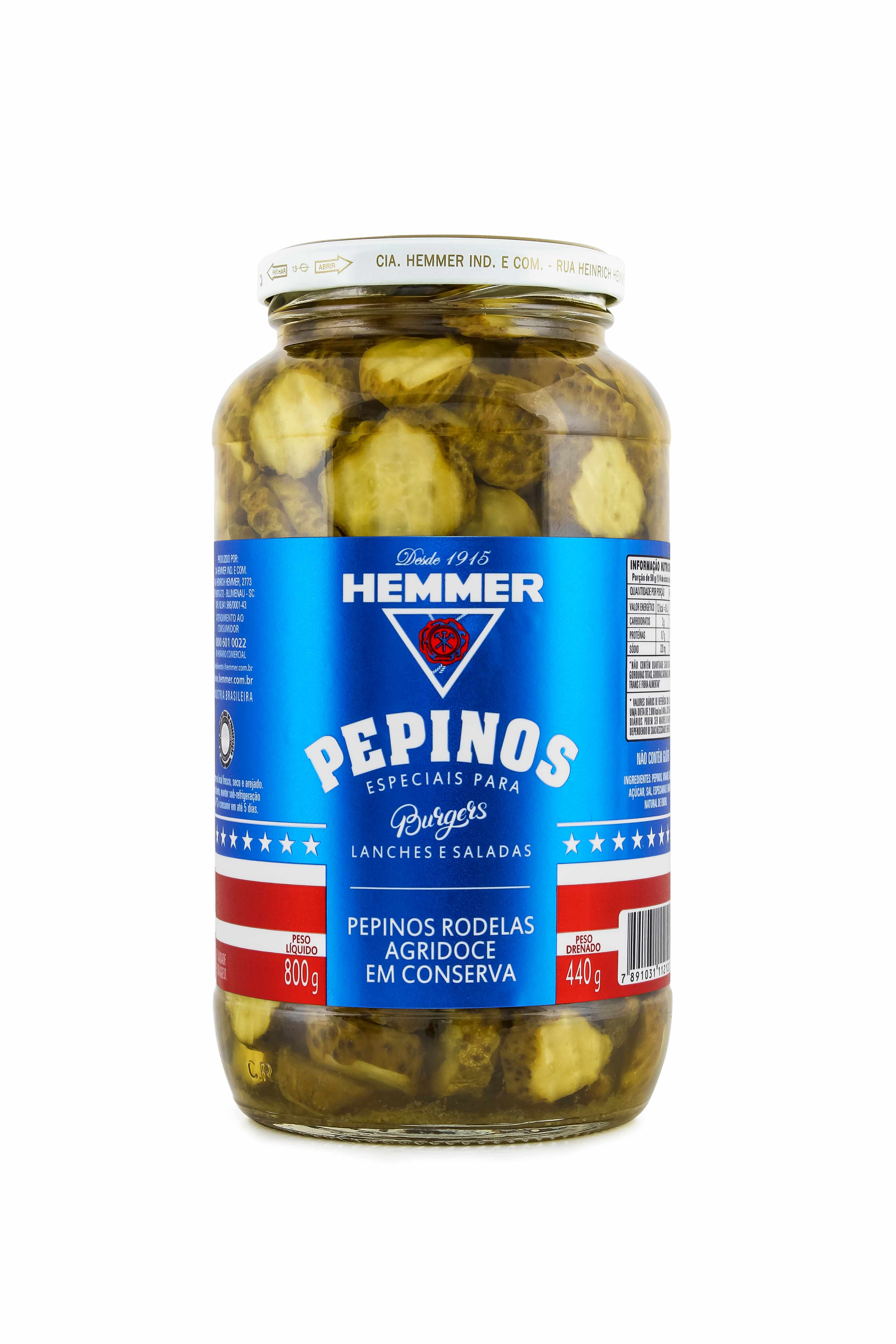 HEMMER PEPINOS BURGER RODELAS AGRIDOCE 