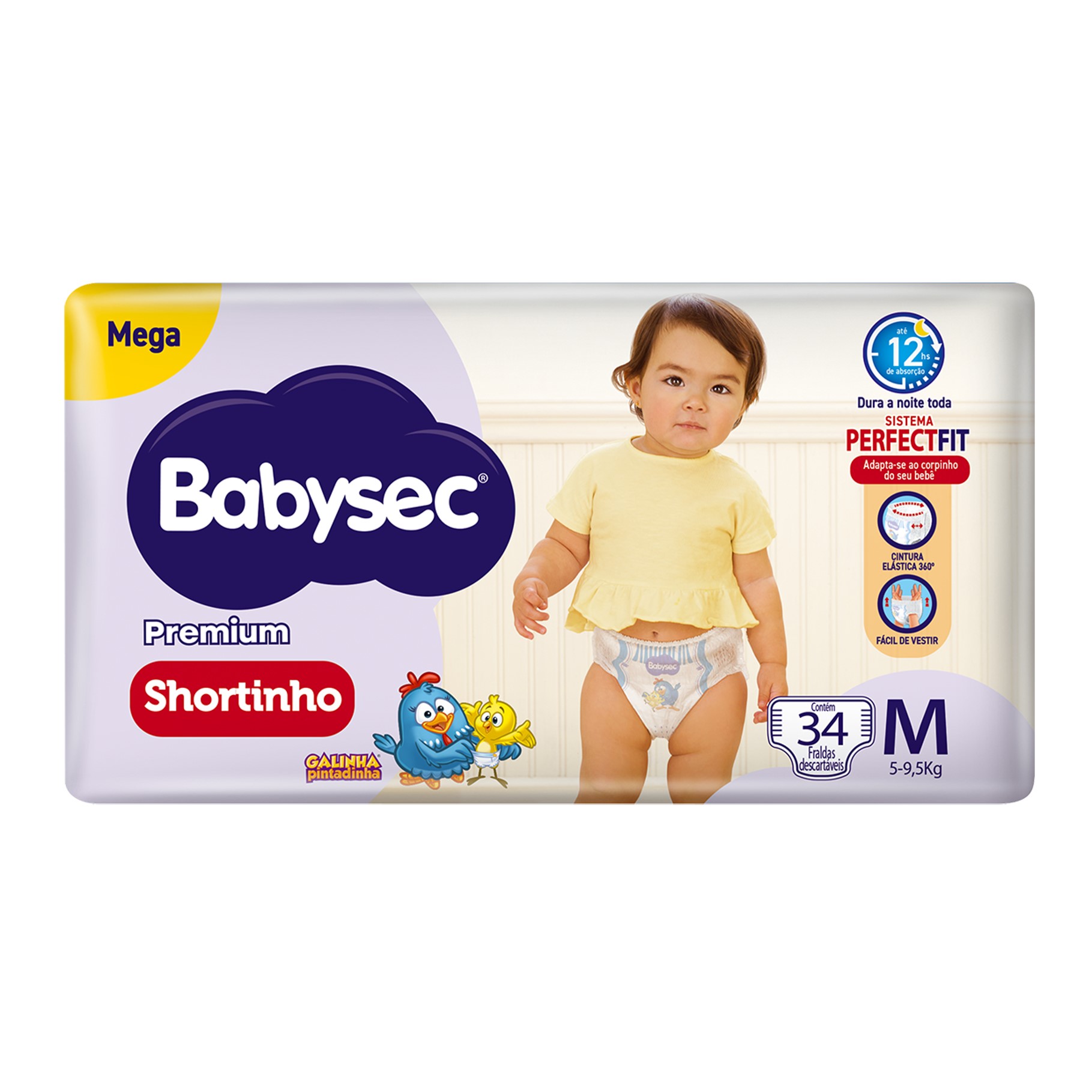 FRALDA BABYSEC SHORT. PREMIUM MEGA M
