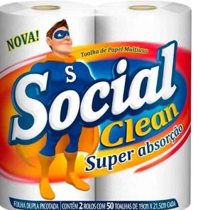 PAPEL TOALHA SOCIAL CLEAN 100F