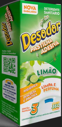 UN DESODOR PASTILHA ADESIVA LIMAO C/3