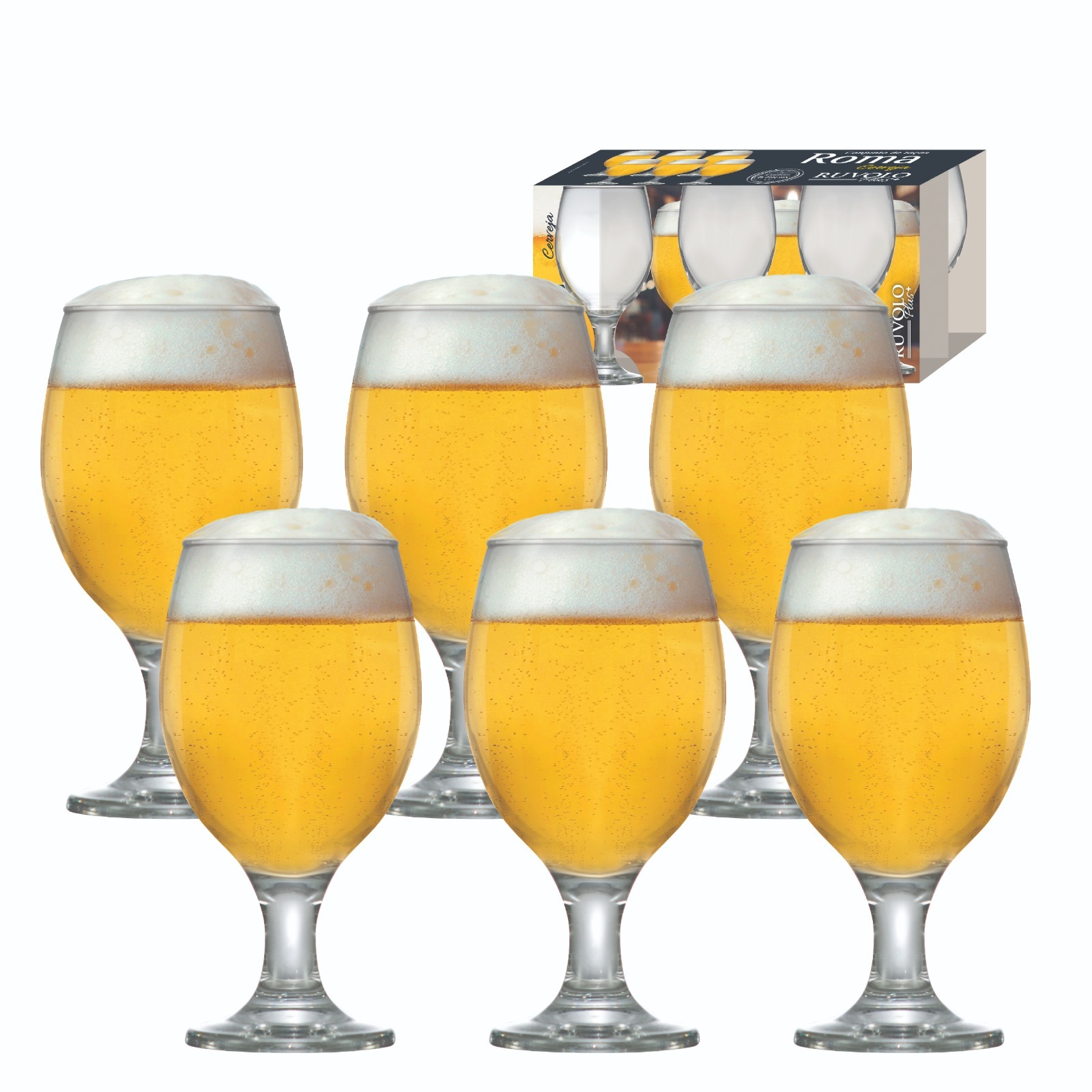 TACAS VIDRO ROMA PARA CERVEJA 310ML